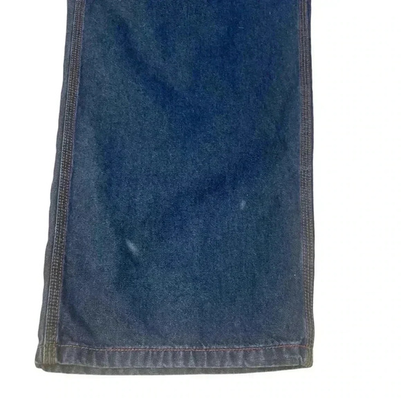 Vintage Sawhorse Denim Overalls Dungarees Carpenter Bib  Size 42x30 - Picture 5 of 10